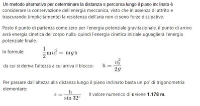 Un blocco viene lanciato su per un piano senza attrito, inclinato alternativo