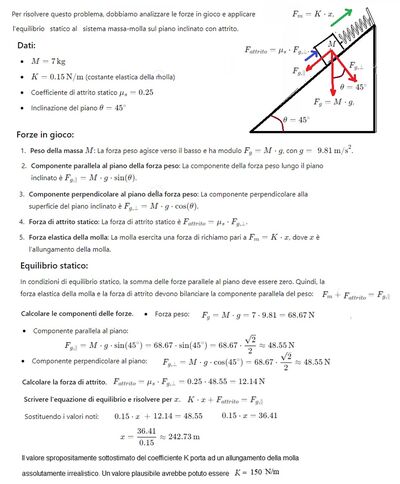 Molla su piano inclinato