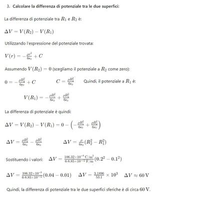 Calcolo potenziale fra sfere concentriche 2