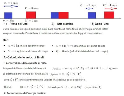 Urto elastico e calcolo velocità 1