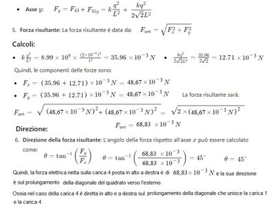 cariche ai vertici di un quadrato 3