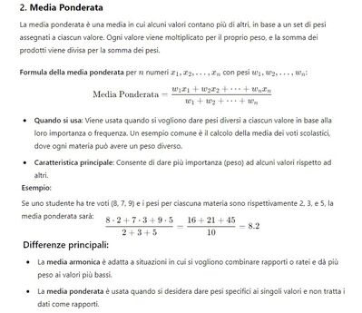 Media armonica e ponderata 2