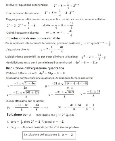 equazione esponenziale