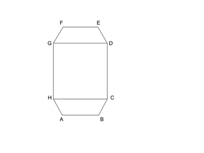 esagono formato da quadrato + due trapezi