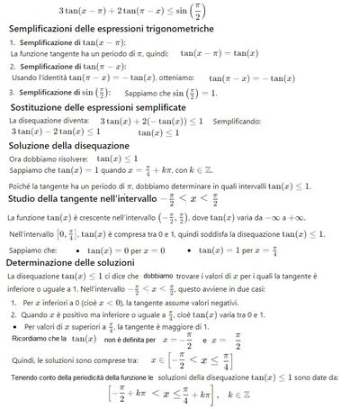 Disequazione trig. con tangenti