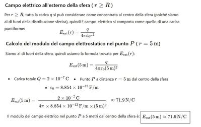 Campo elettrico sfera carica 1b