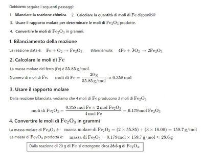 Bilanciamento reazione chimica 2