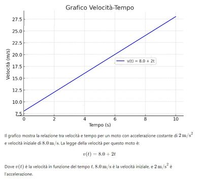 grafico velocità tempo