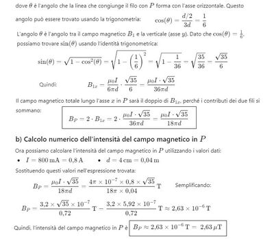 Campo magnetico in P 2