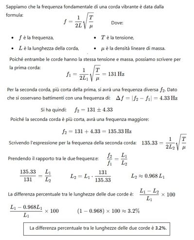 Differenza lunghezza corde 