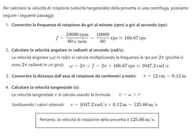 velocità provetta